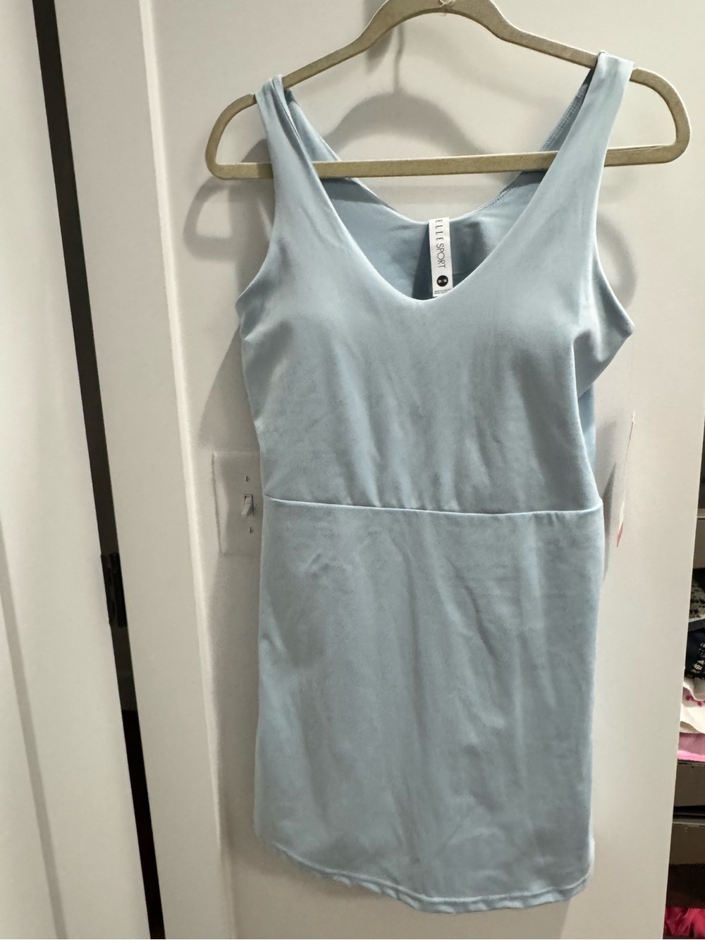 Elle Sport light blue active wear dress with built in shorts NWT